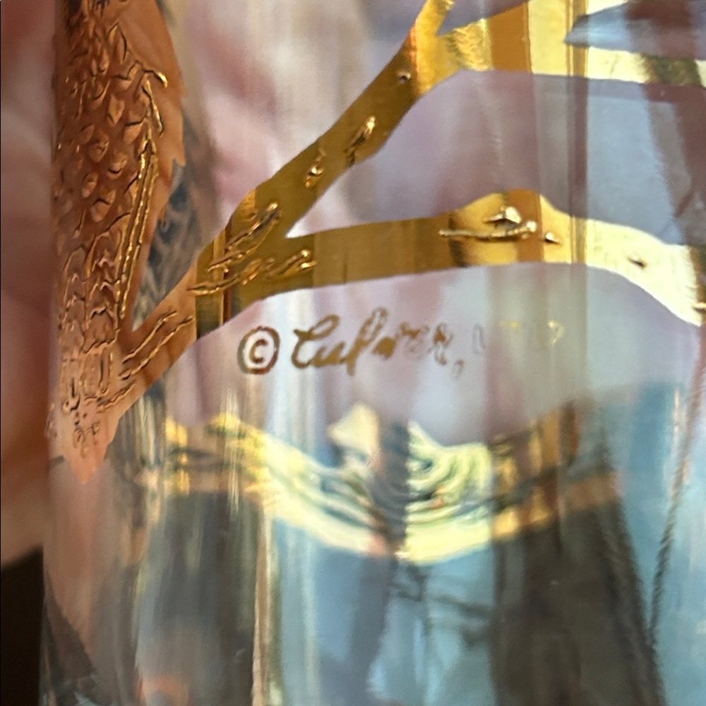 Culver Ltd. 22kt Gold Owls Highball Cocktail Glasses Vintage 1950-60s Set of 3 - Picture 14 of 14
